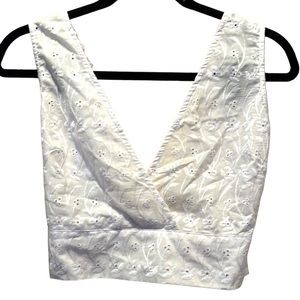 LA Hearts White Eyelet Wrap Top Size Medium NWOT